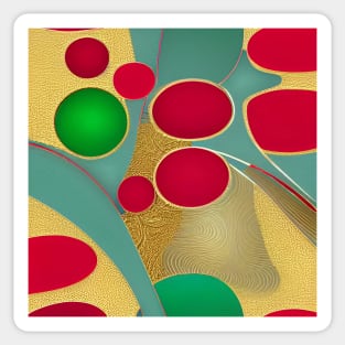 Abstract Design - Red, Gold and Green Sticker